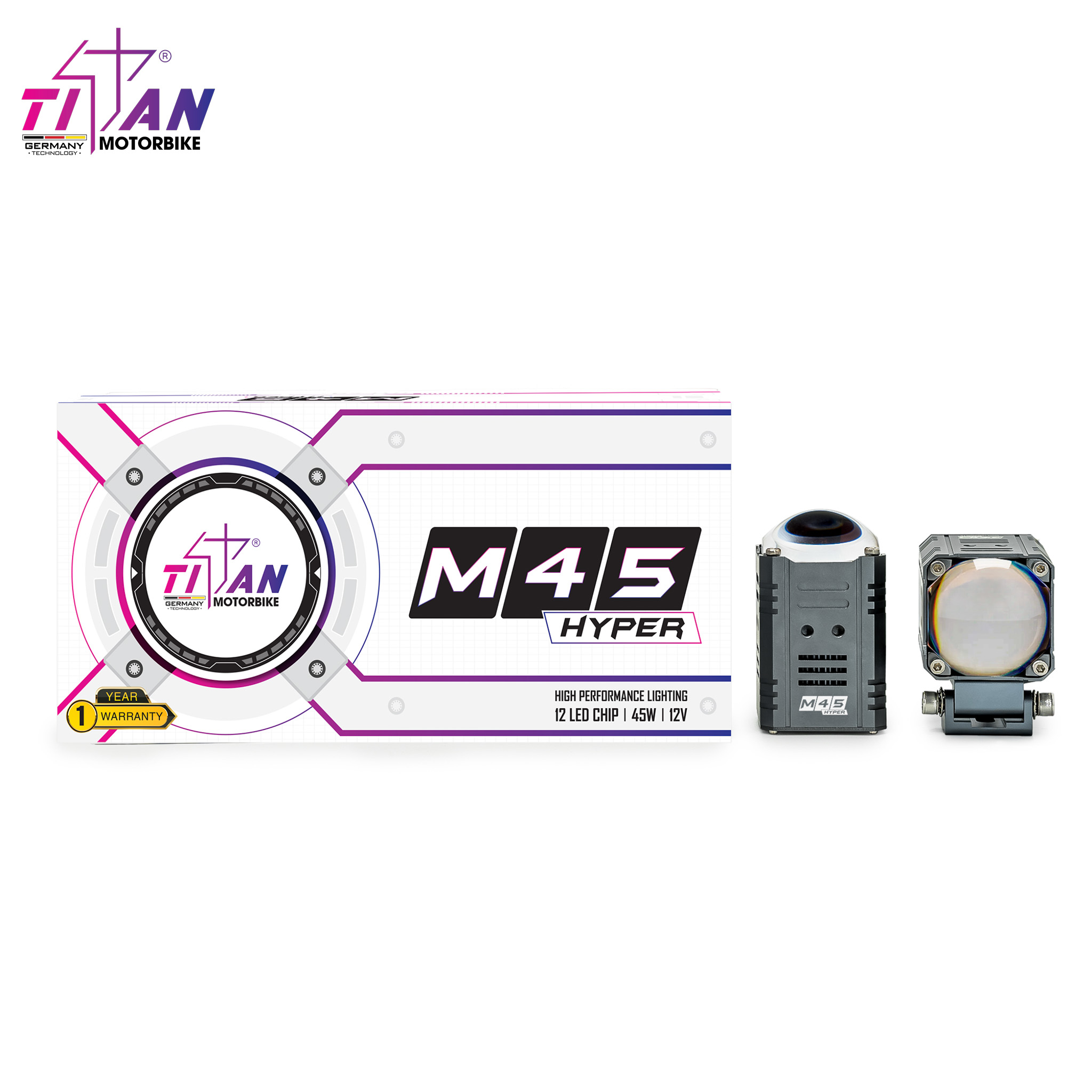 ĐÈN TRỢ SÁNG TITAN MOTO M45 HYPER
