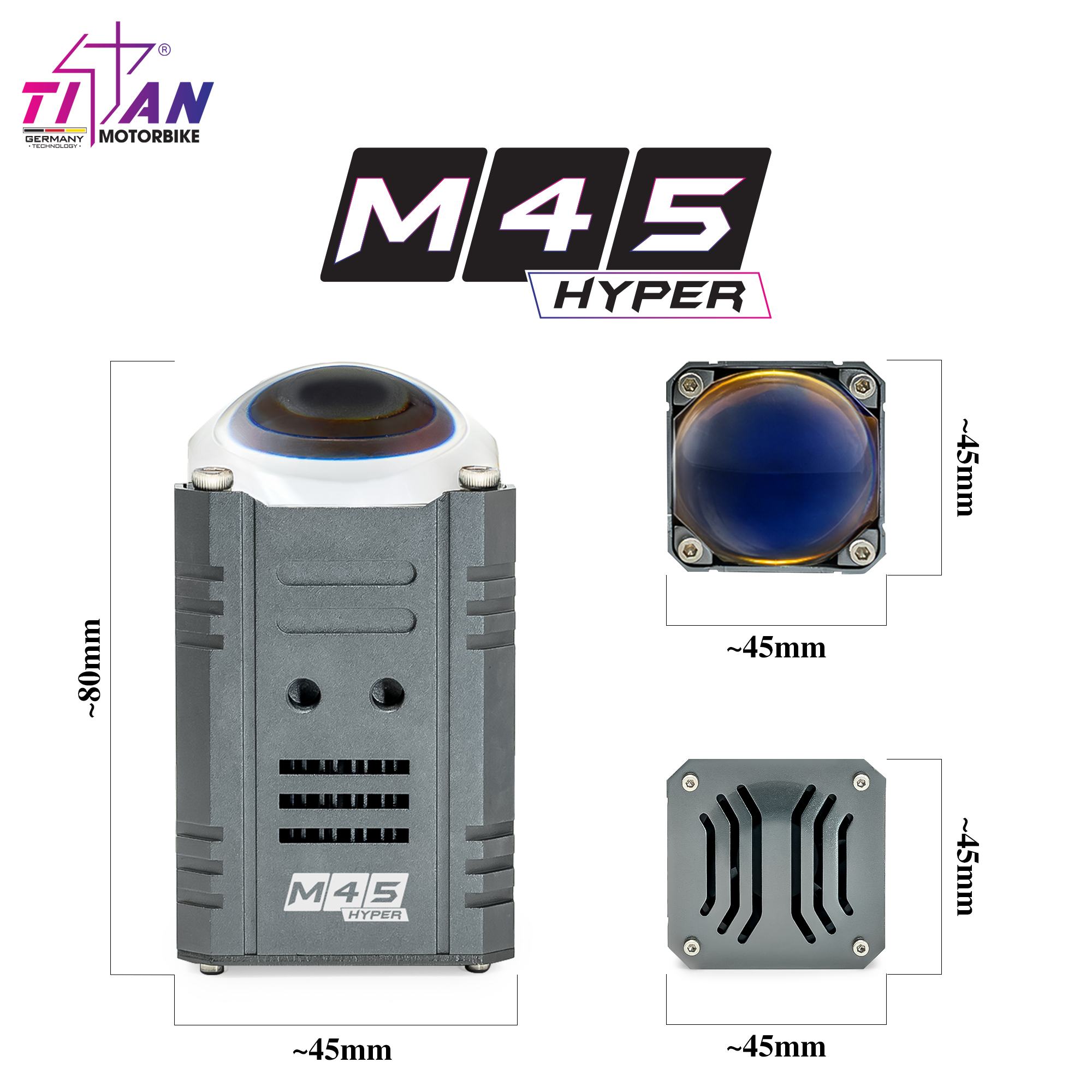 ĐÈN TRỢ SÁNG TITAN MOTO M45 HYPER